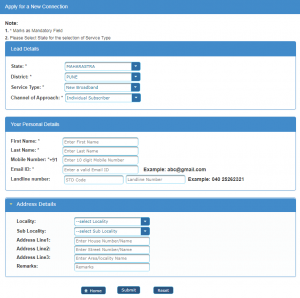 how to apply for a new bsnl connection