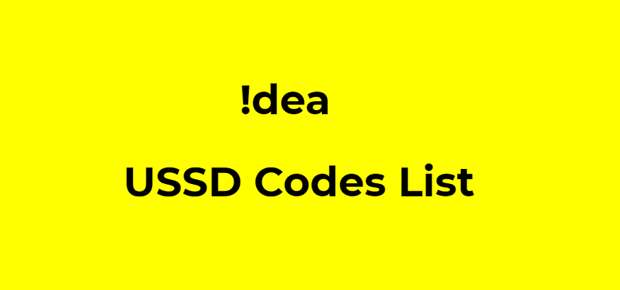 All IDEA USSD Codes List (1)